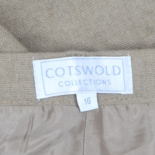 Cotswold Collections Women Beige Wool Blend Trousers Size 16