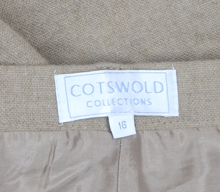 Cotswold Collections Women Beige Wool Blend Trousers Size 16