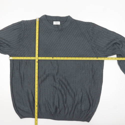 EASY Men’s Grey Cable Knit Acrylic Pullover Jumper XL