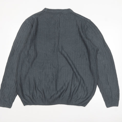 EASY Men’s Grey Cable Knit Acrylic Pullover Jumper XL