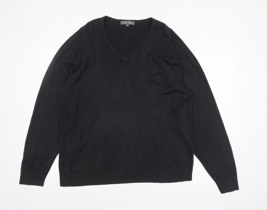 Marks and Spencer Men's Black XL V-Neck Acrylic Jumper