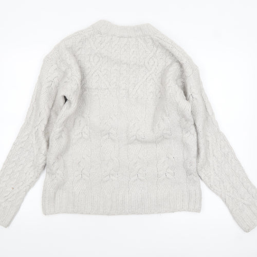 Weekday Women Ivory Cable-Knit Wool Blend Jumper XS