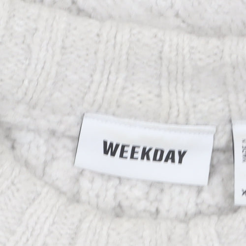 Weekday Women Ivory Cable-Knit Wool Blend Jumper XS