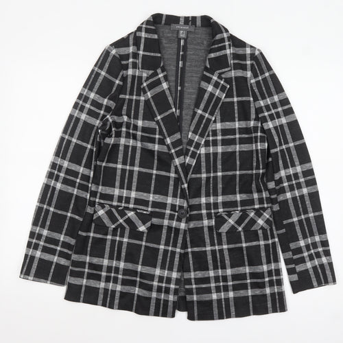 Primark Women's Black Check Single-Breasted Blazer Size 8