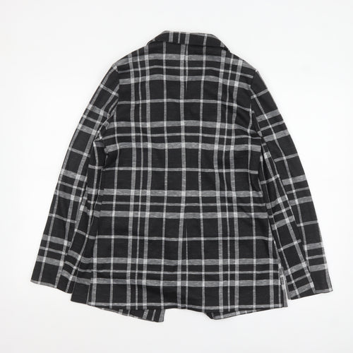 Primark Women's Black Check Single-Breasted Blazer Size 8