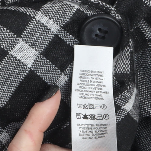 Primark Women's Black Check Single-Breasted Blazer Size 8