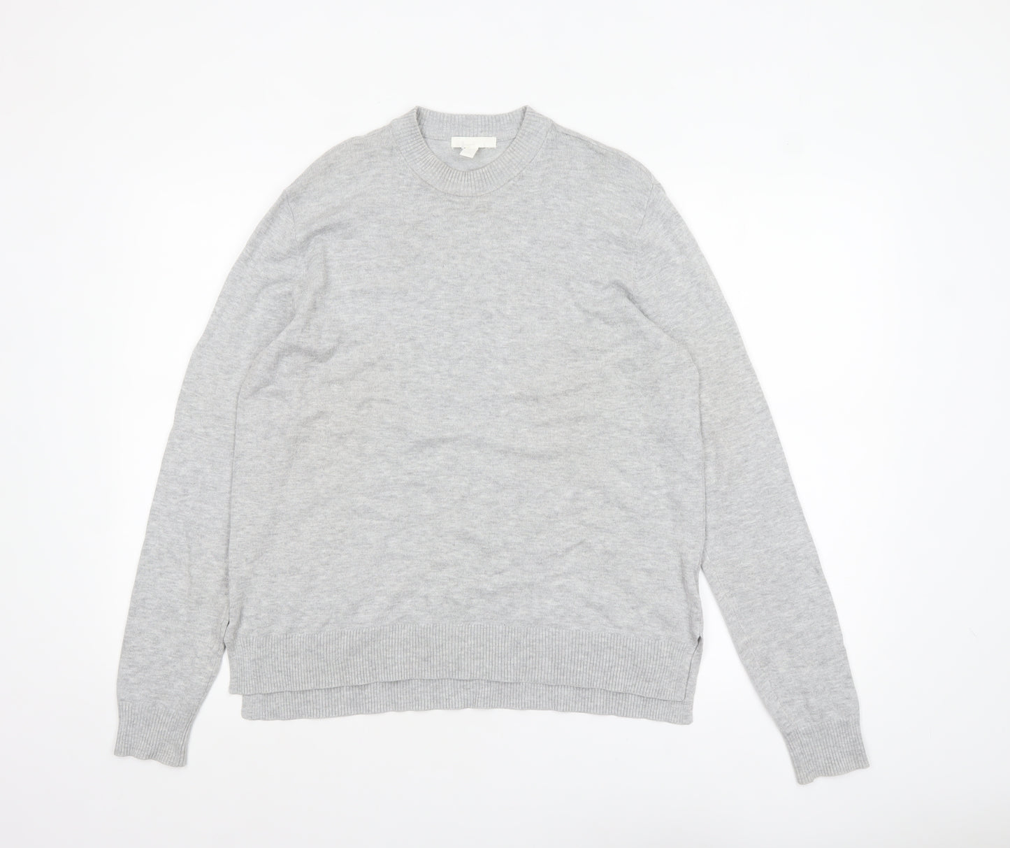 H&M Women’s Grey Crew Neck Knit Jumper Size S Viscose Blend