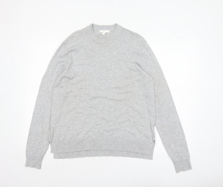 H&M Women’s Grey Crew Neck Knit Jumper Size S Viscose Blend