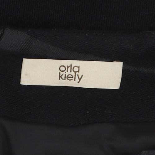 Orla Kiely Women's Black A-Line Knee Length Wool Skirt UK 12