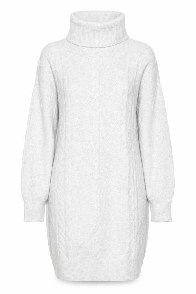 Front view of F&F Women's Grey Roll Neck Cable-Knit Long Sleeve Jumper M