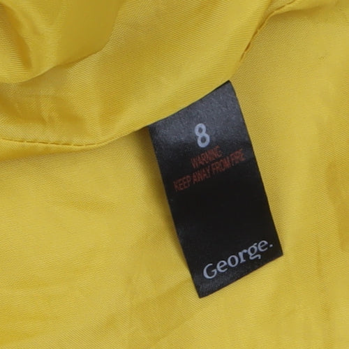 George Women's Yellow Long Overcoat Size 8 Classic Polyester