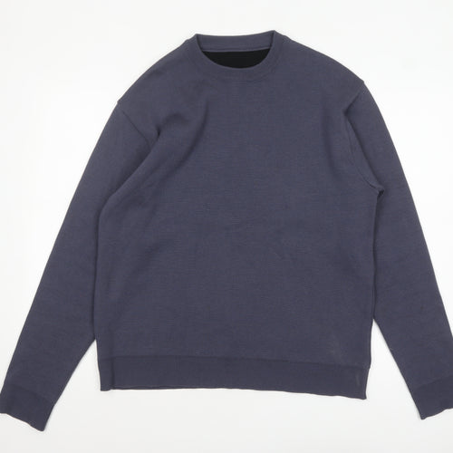 United Tokyo Men's Blue M Crew Neck Wool Blend Pullover Jumper