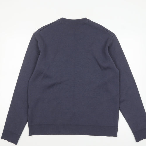 United Tokyo Men's Blue M Crew Neck Wool Blend Pullover Jumper