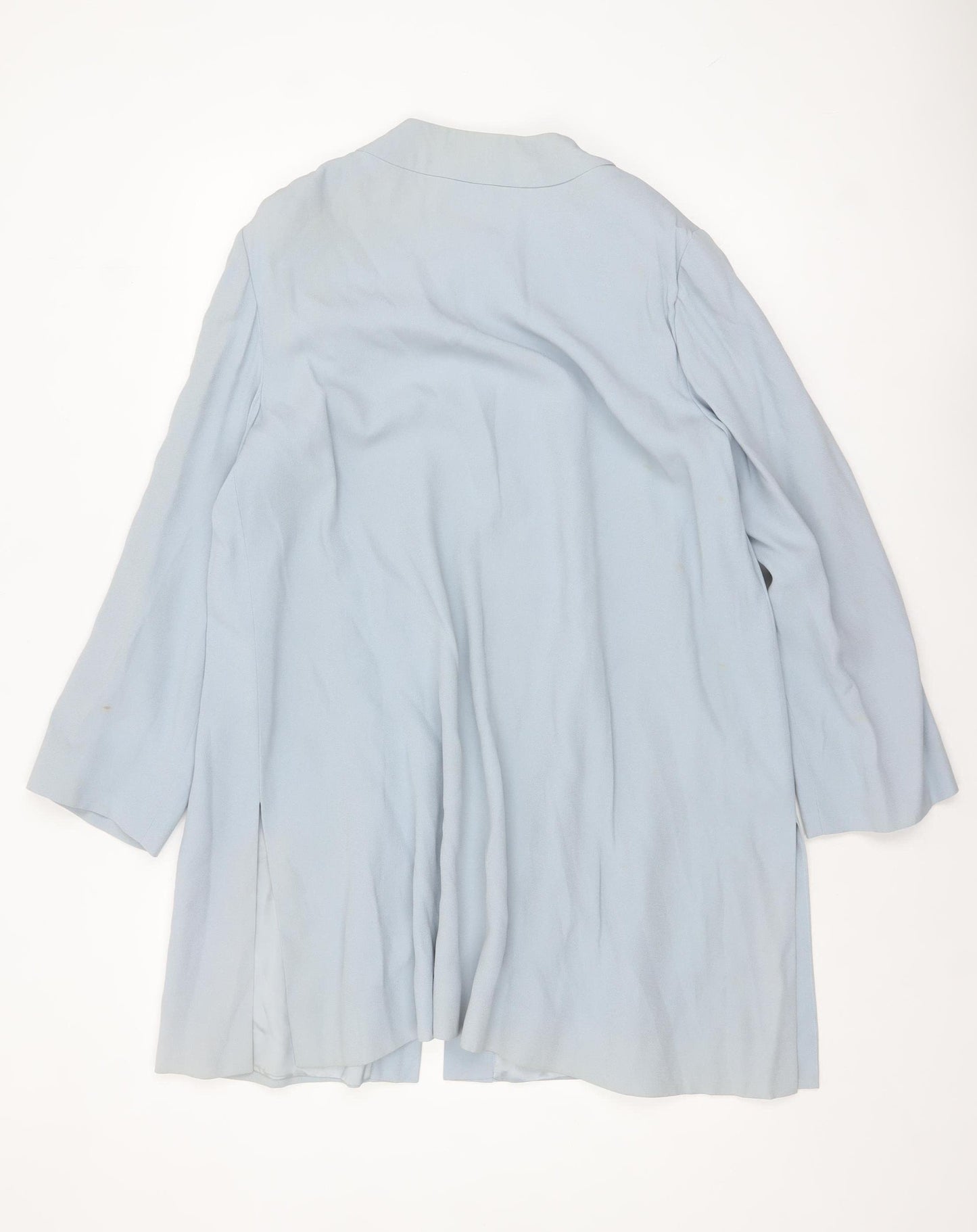 Jaeger Women Blue Mid-Length Coat Size 12 Acetate Blend Classic Style