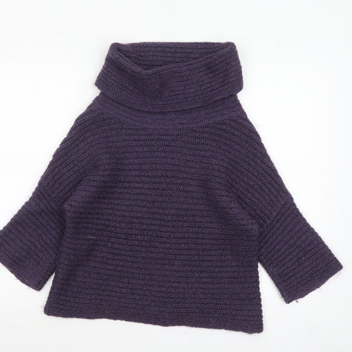 Marks and Spencer Womens Purple Roll Neck Chunky Knit Jumper Size 12