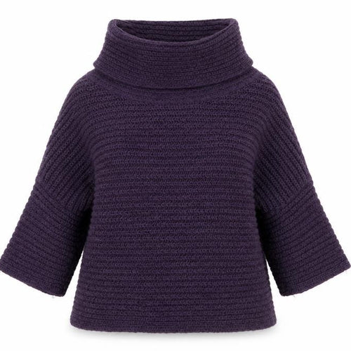 Marks and Spencer Womens Purple Roll Neck Chunky Knit Jumper Size 12