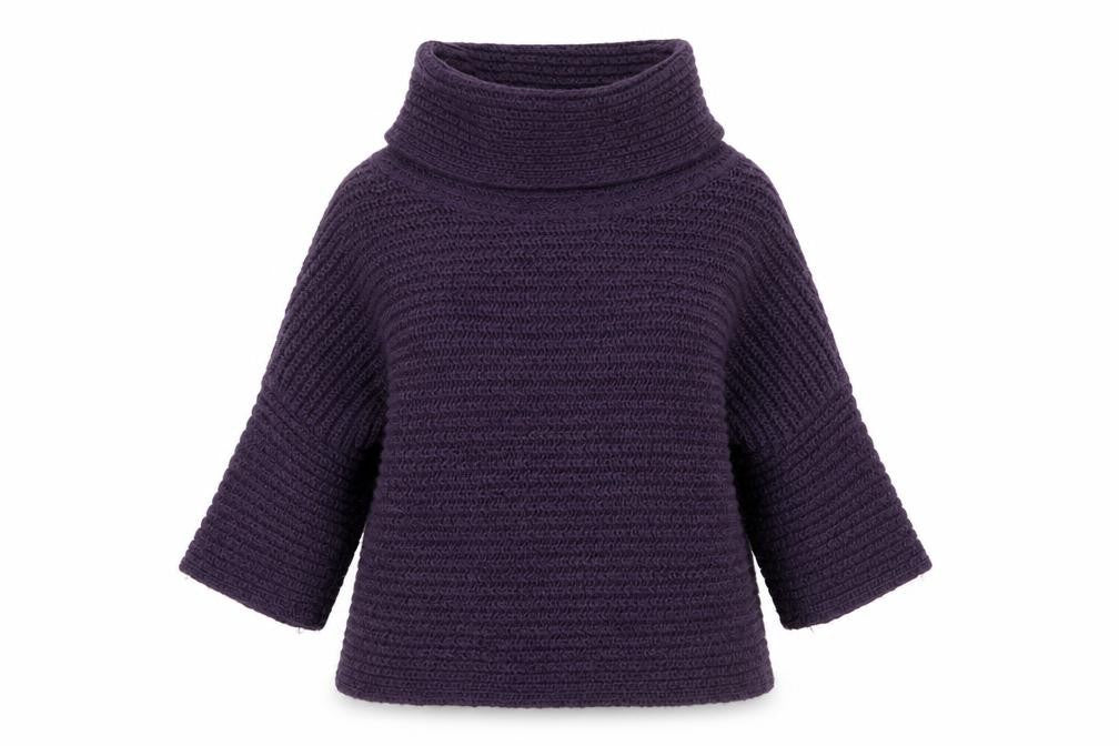 Marks and Spencer Womens Purple Roll Neck Chunky Knit Jumper Size 12