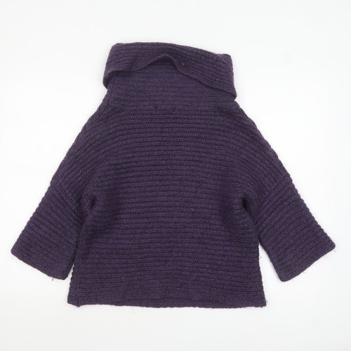 Marks and Spencer Womens Purple Roll Neck Chunky Knit Jumper Size 12