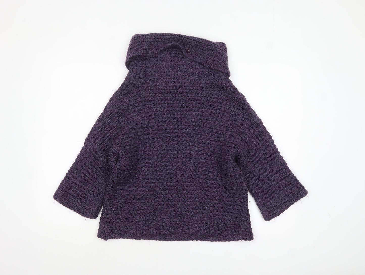 Marks and Spencer Womens Purple Roll Neck Chunky Knit Jumper Size 12