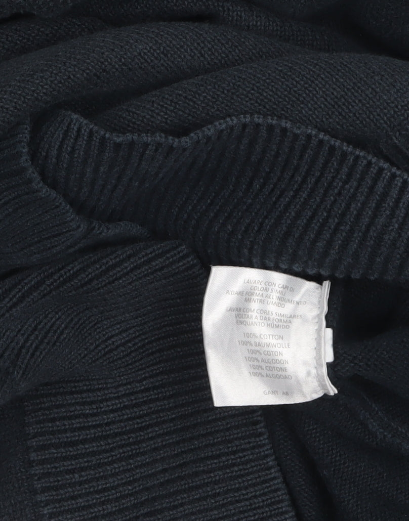 GANT Men's Black Cotton V-Neck Pullover Jumper Size S