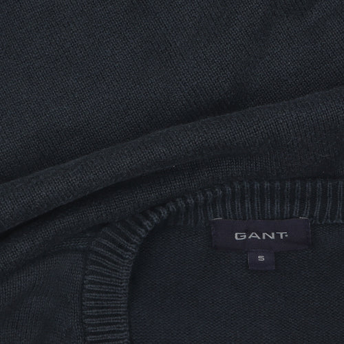 GANT Men's Black Cotton V-Neck Pullover Jumper Size S