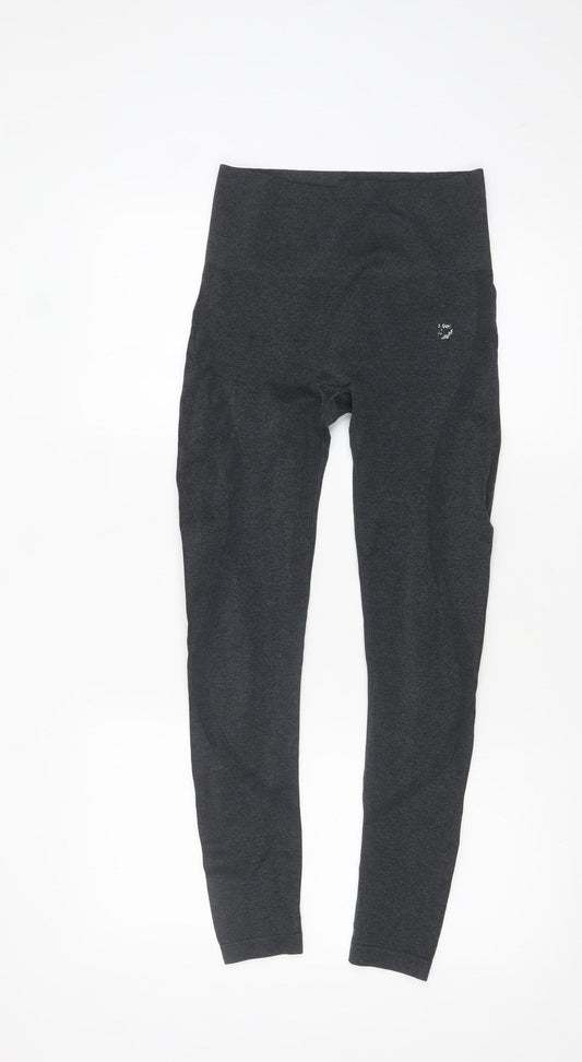 Blu Womens Black Seamless Leggings S Compression Activewear