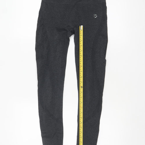 Blu Womens Black Seamless Leggings S Compression Activewear