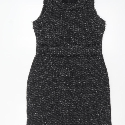 Michael Kors Women's Black Tweed Sleeveless Sheath Dress Size 10