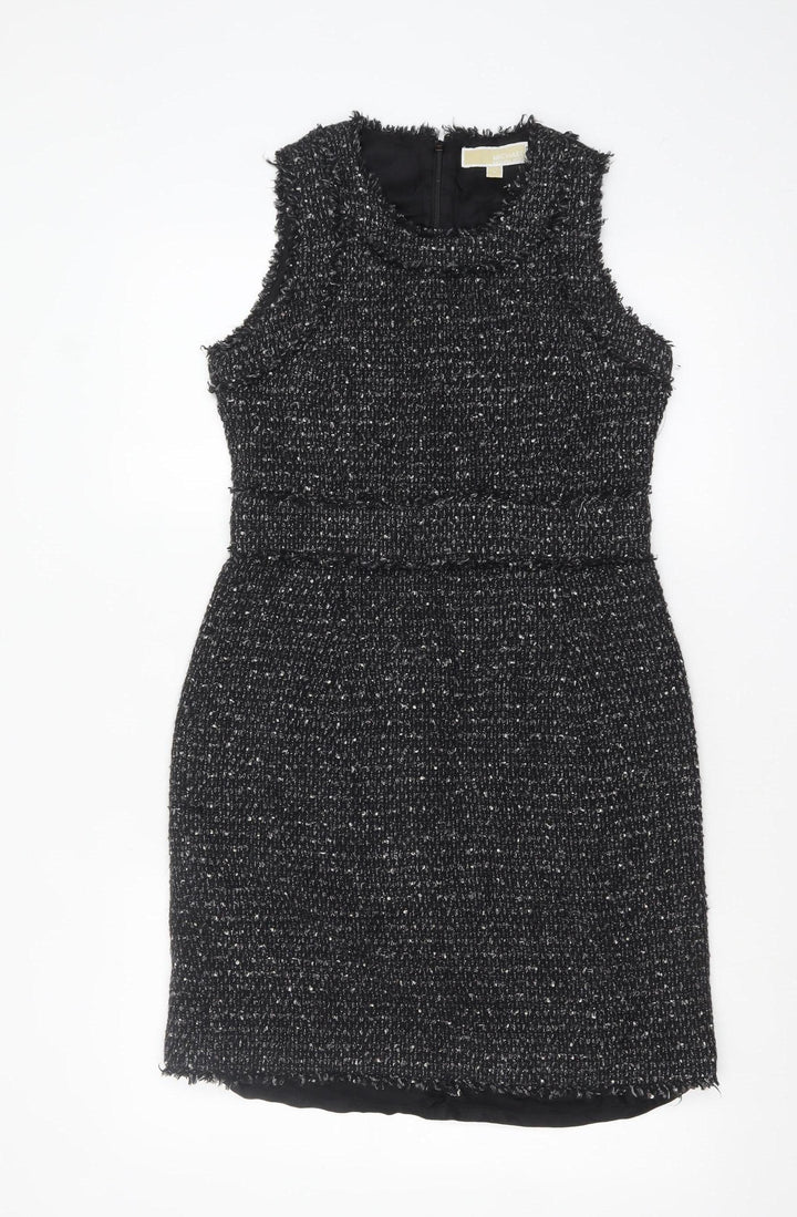 Michael Kors Women's Black Tweed Sleeveless Sheath Dress Size 10