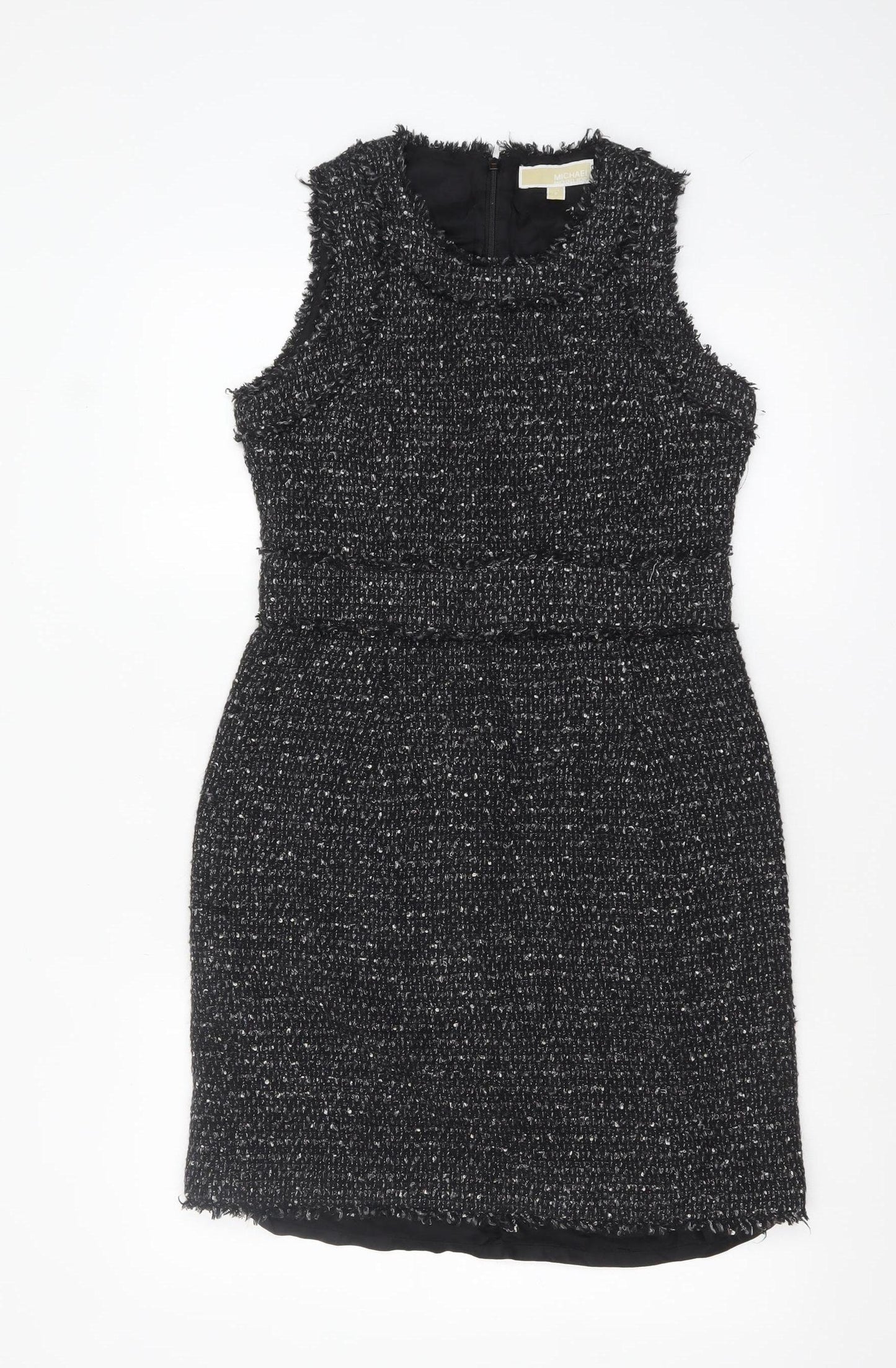 Michael Kors Women's Black Tweed Sleeveless Sheath Dress Size 10