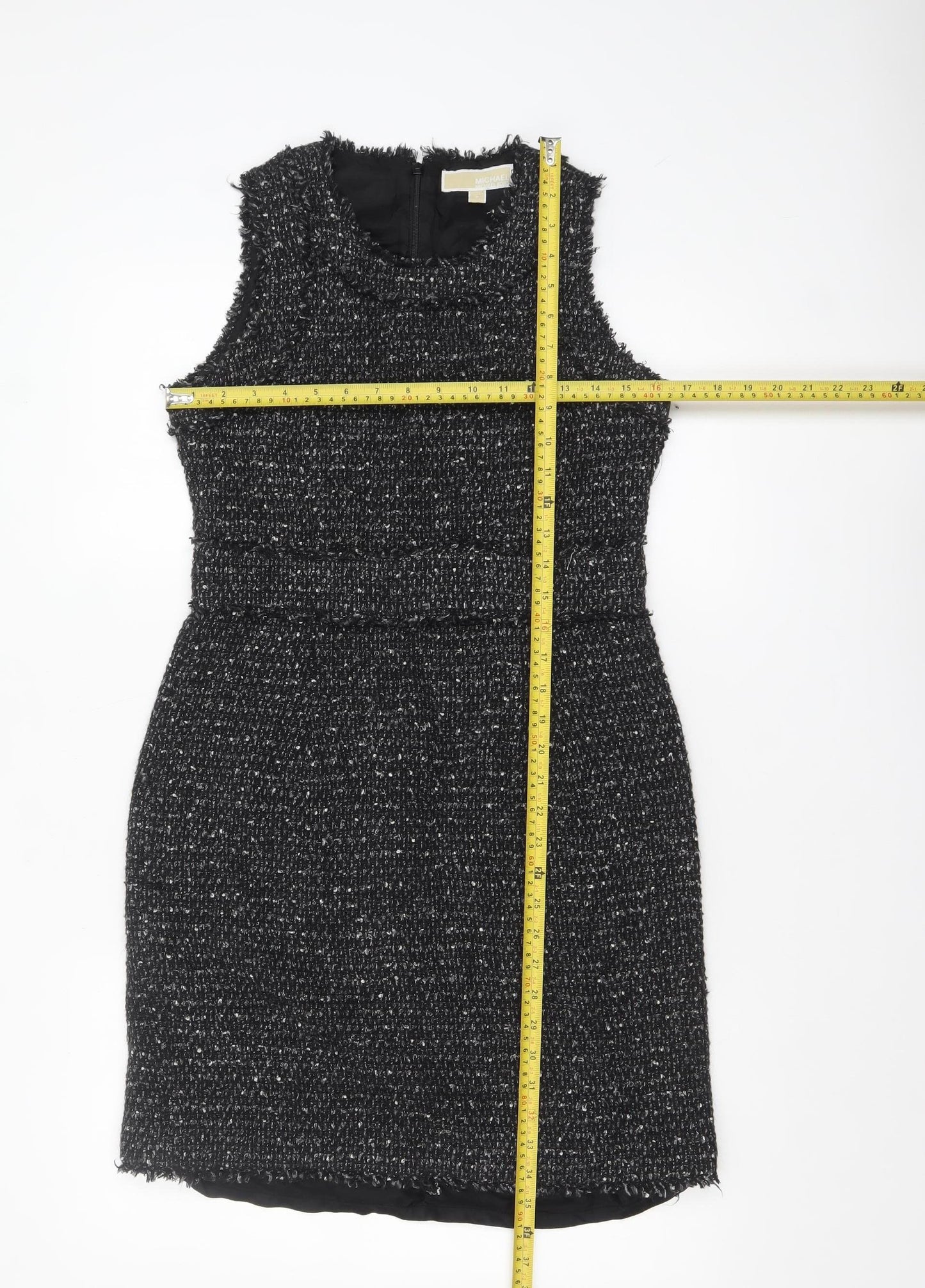 Michael Kors Women's Black Tweed Sleeveless Sheath Dress Size 10
