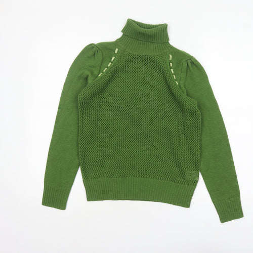 Baby Jane Cacharel Women Green Roll Neck Wool Blend Jumper Size 12