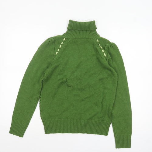Baby Jane Cacharel Women Green Roll Neck Wool Blend Jumper Size 12