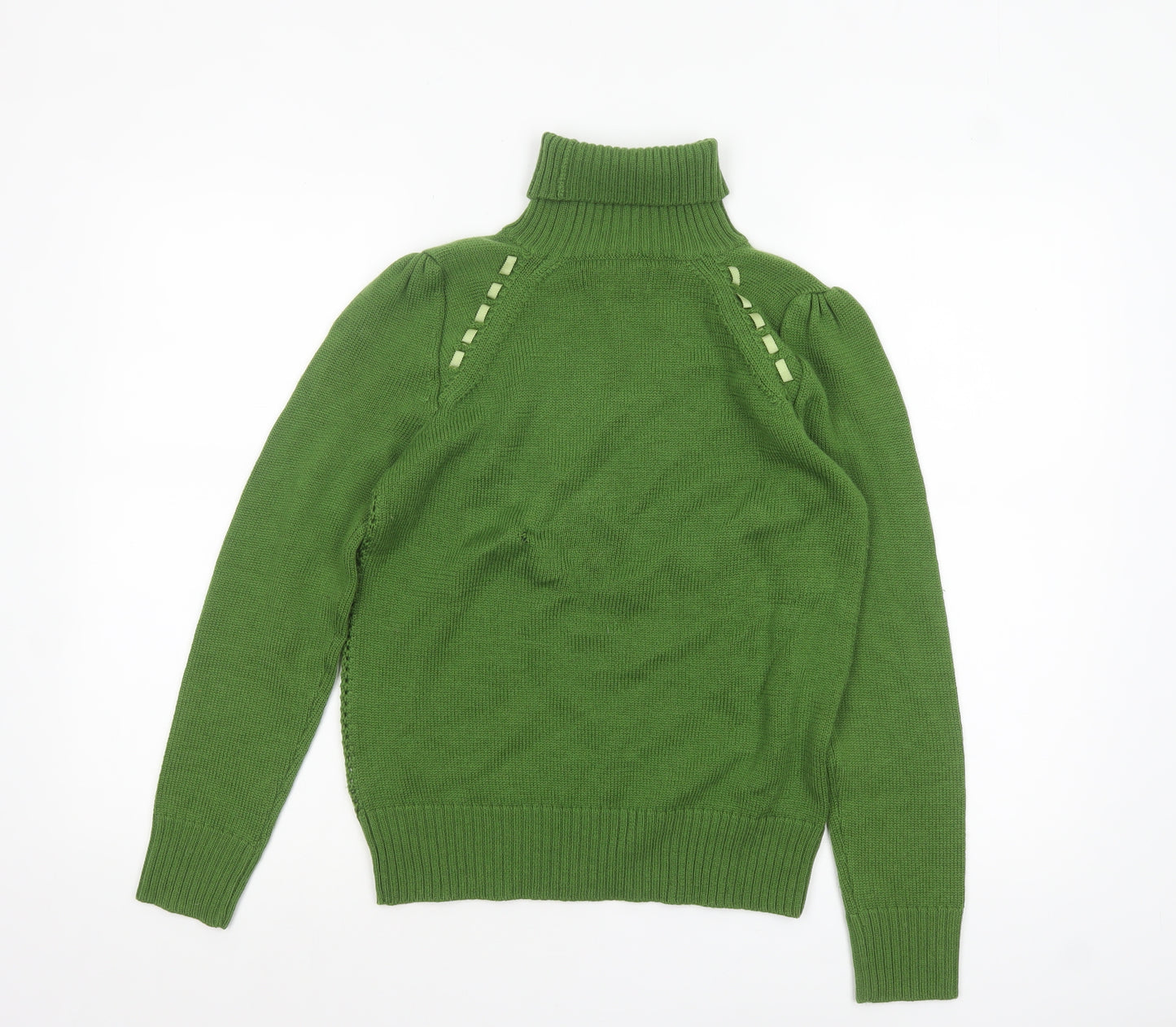Baby Jane Cacharel Women Green Roll Neck Wool Blend Jumper Size 12