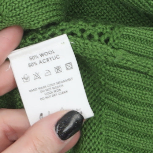 Baby Jane Cacharel Women Green Roll Neck Wool Blend Jumper Size 12