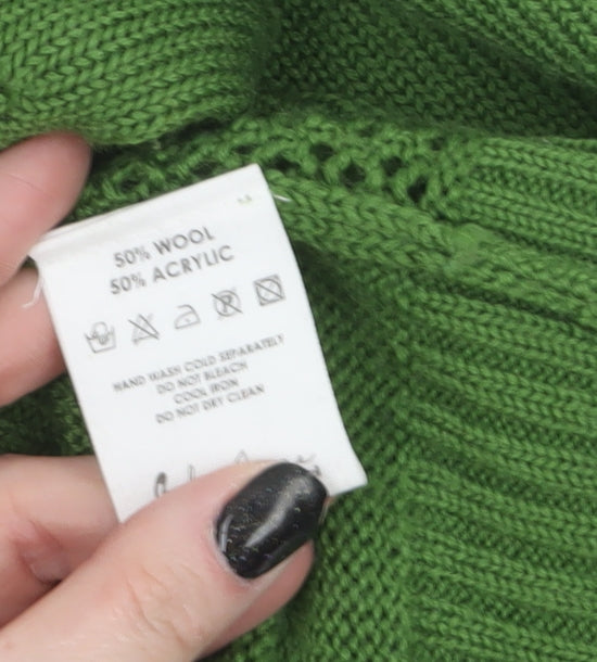 Baby Jane Cacharel Women Green Roll Neck Wool Blend Jumper Size 12