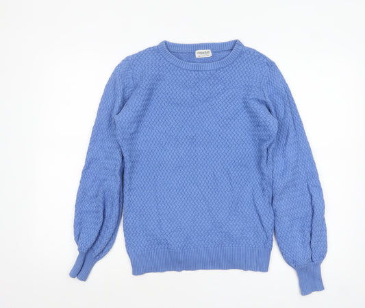 Sugarhill Brighton Women's Blue Cotton Cable-Knit Jumper UK 10