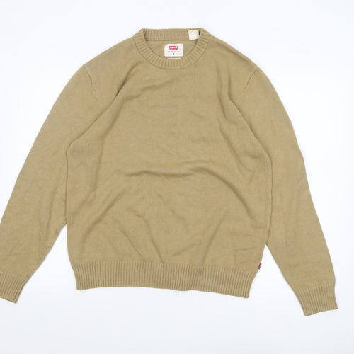 Levi's Men's Beige Cotton Crew Neck Pullover Jumper Size M
