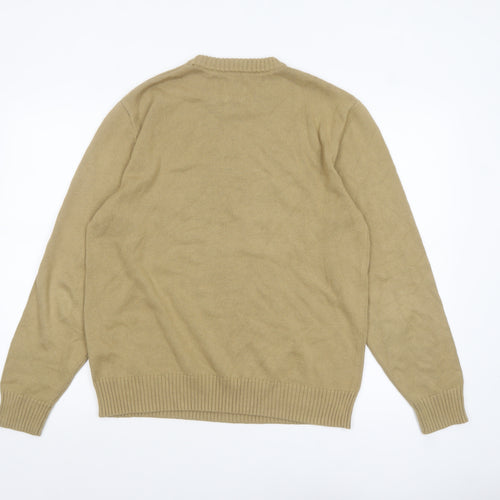 Levi's Men's Beige Cotton Crew Neck Pullover Jumper Size M