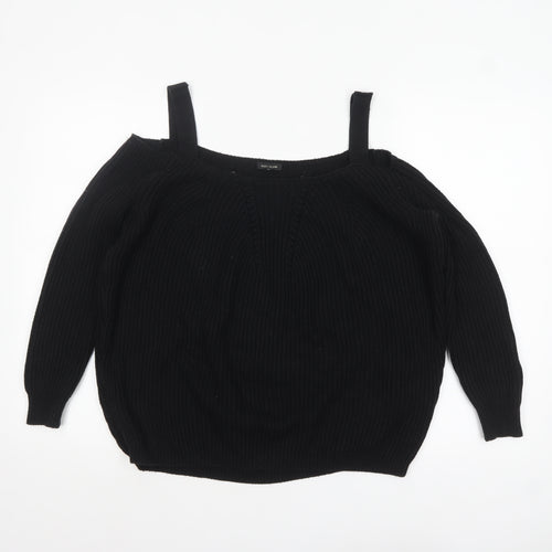River Island Women’s Black Size 6 Off Shoulder Knit Jumper