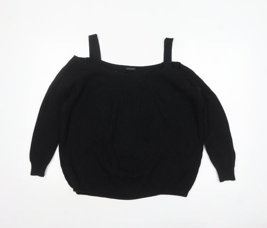 River Island Women’s Black Size 6 Off Shoulder Knit Jumper