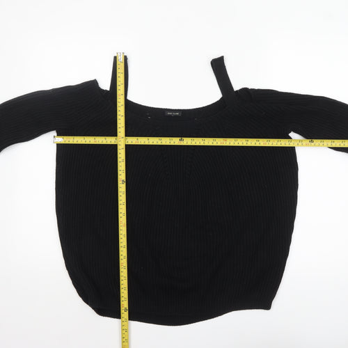 River Island Women’s Black Size 6 Off Shoulder Knit Jumper