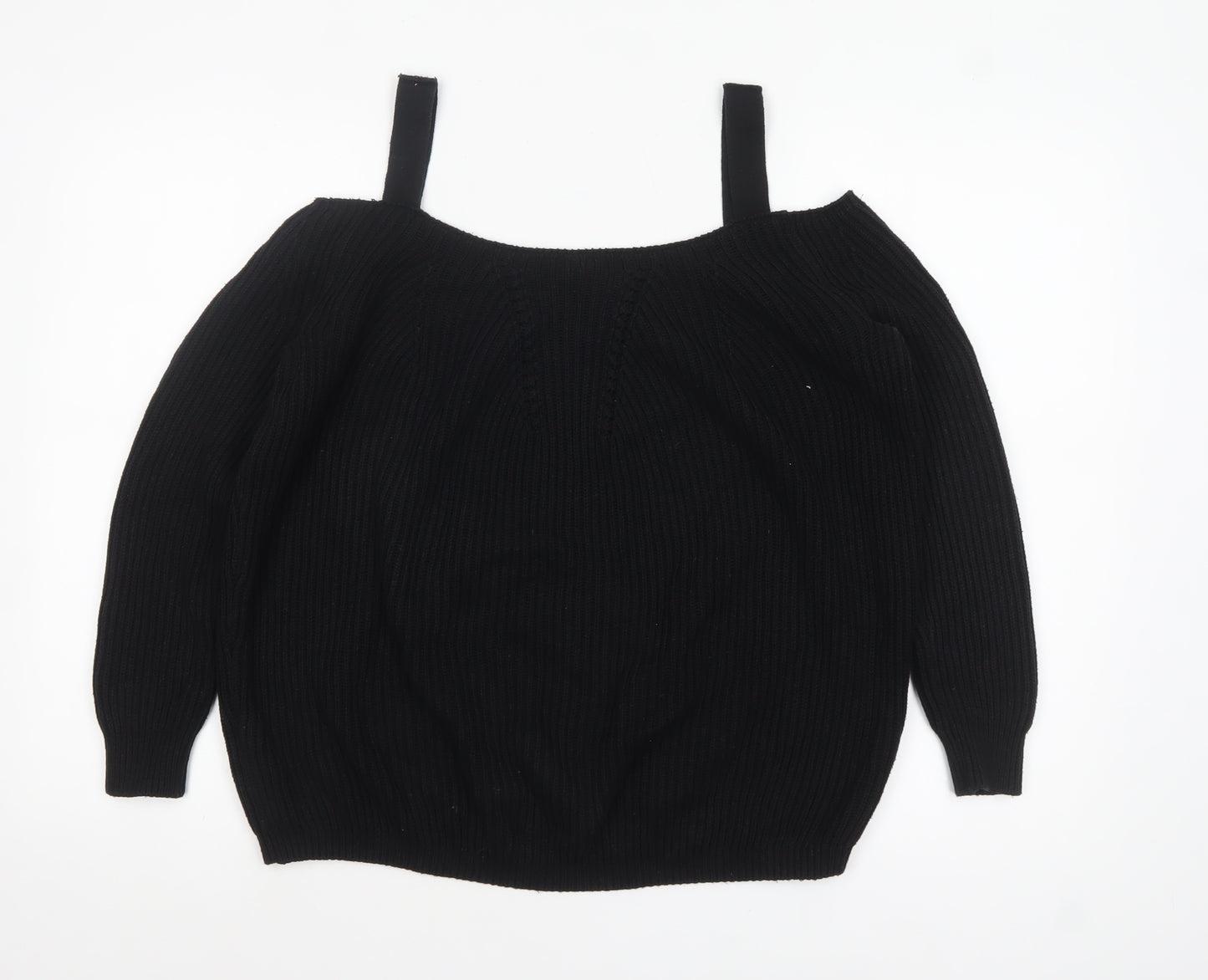 River Island Women’s Black Size 6 Off Shoulder Knit Jumper