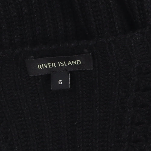River Island Women’s Black Size 6 Off Shoulder Knit Jumper