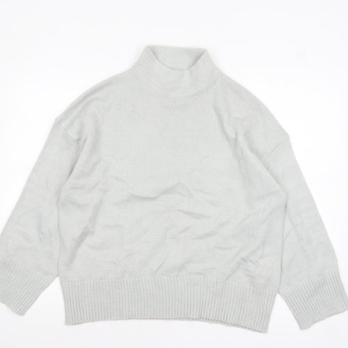 Missguided Women's Grey Mock Neck Knit Jumper UK 6