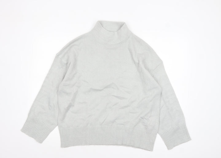 Missguided Women's Grey Mock Neck Knit Jumper UK 6