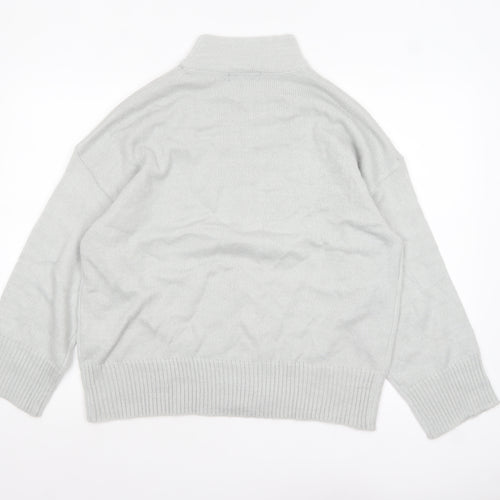 Missguided Women's Grey Mock Neck Knit Jumper UK 6