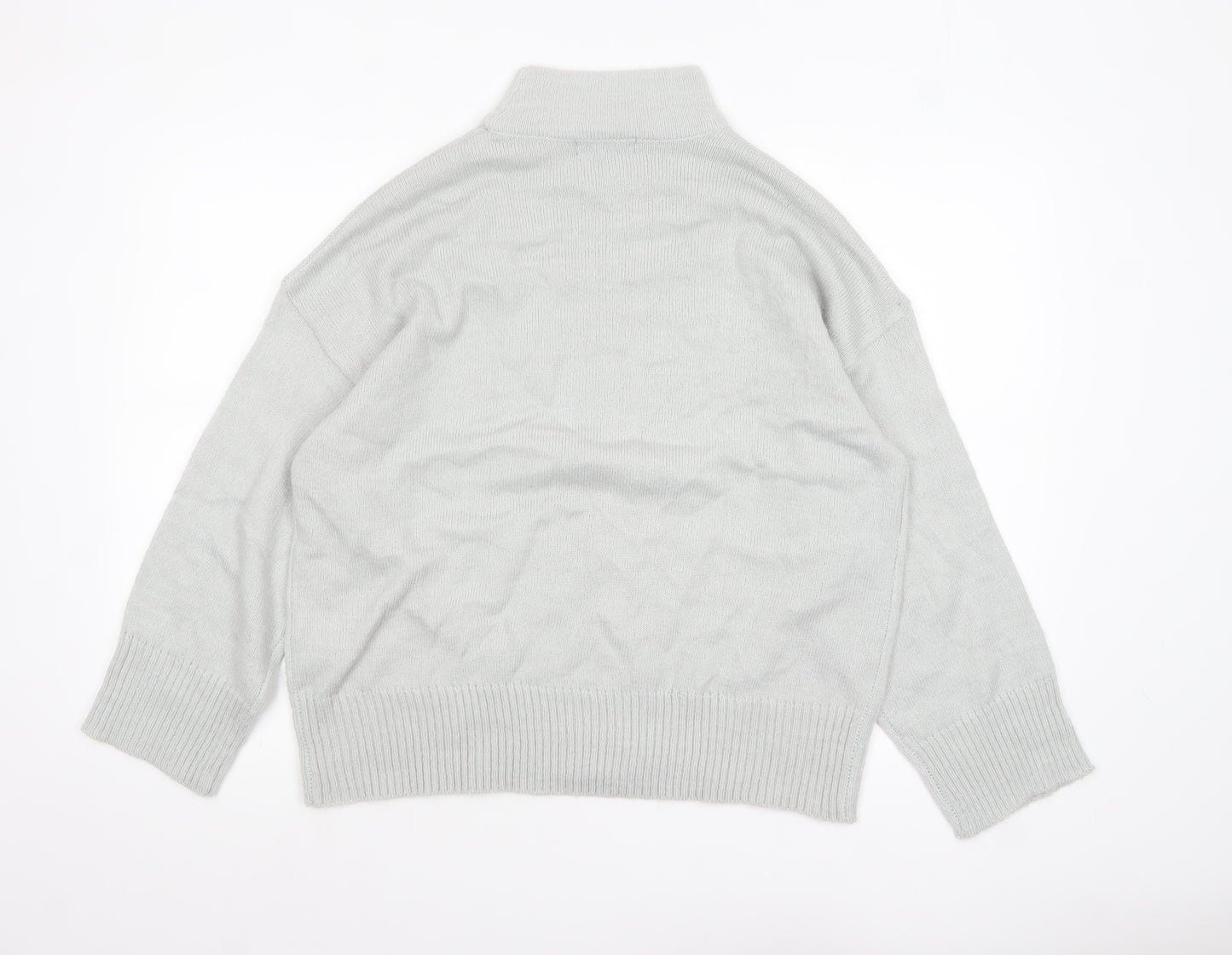 Missguided Women's Grey Mock Neck Knit Jumper UK 6