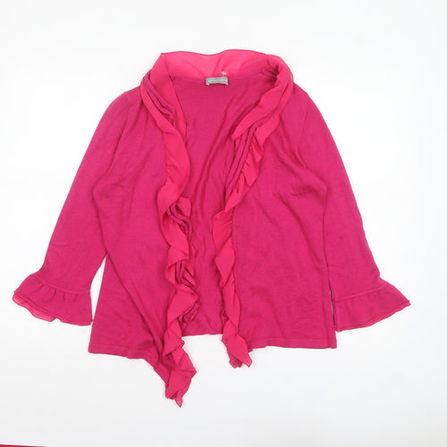 Marks and Spencer Per Una Women's Pink Ruffle Cardigan Size 12