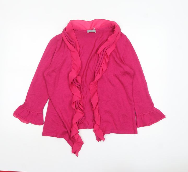 Marks and Spencer Per Una Women's Pink Ruffle Cardigan Size 12